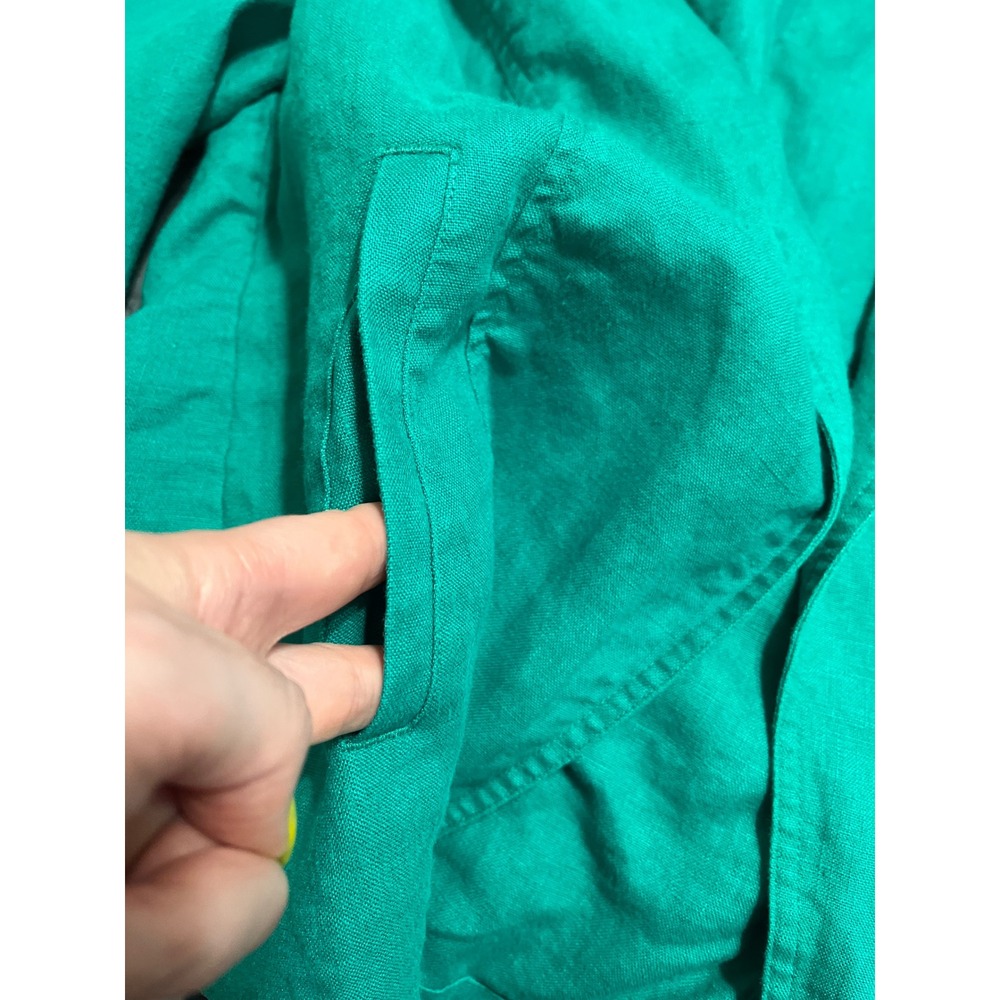 Chico's Linen Blazer‎ Jacket Women's Career Casual Elegant Kelly Green - Picture 5 of 8